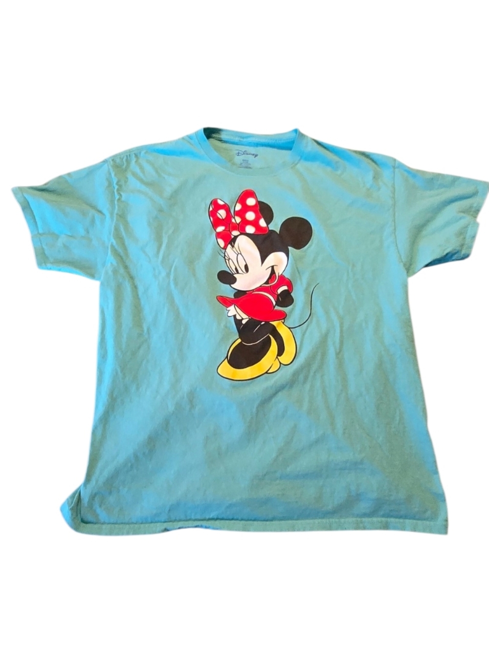 Disney Women's Minnie Mouse Graphic Short Tee - Aqua Blue Size XL i30